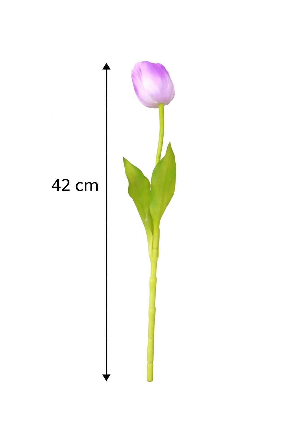 TULIPAN PIANKOWY POJEDYNCZY 42 CM WIOSENNA DEKORACJA WAZONU KOLOR FIOLETOWY