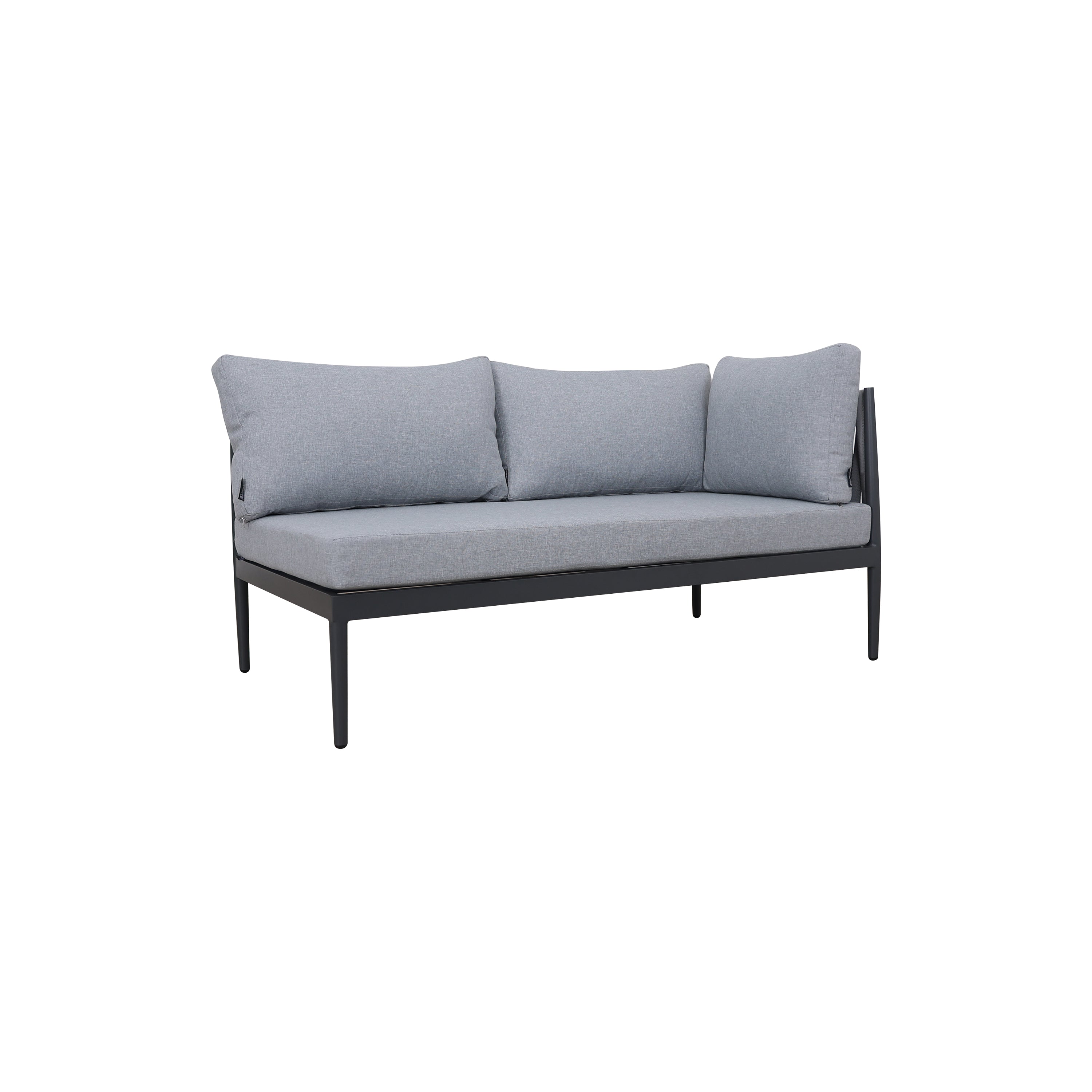 Zestaw Mebli Ogrodowy Aluminium Splot Linowy Stolik Grafit Szary