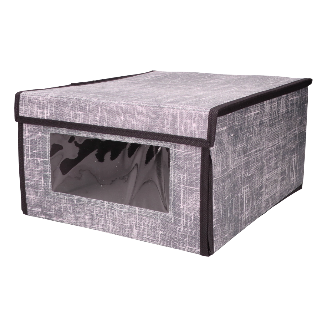 Organizer tekstylny Granatowy 34x29x19 cm okno pudełko do szafy domu biura