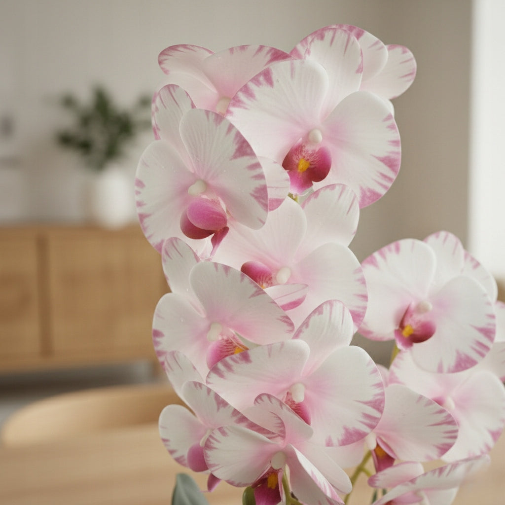 Storczyk w Doniczce Biały 58 cm Orchidea Kwiat Sztuczny Doniczkowy Ozdobny