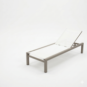 Leżak Ogrodowy Basenowy Aluminium Leżanka na Taras 190x65x30 cm Biel Beż