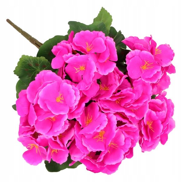 Sztuczna Pelargonia Różowa Bukiet 7 Gałązek 37 cm Realistyczna Ozdoba Kwiat