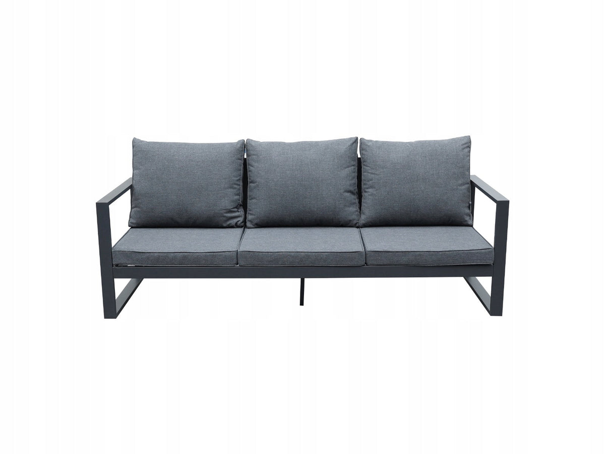 Zestaw mebli ogrodowych antracyt tarasowy 4 el. aluminiowych sofa, kanapa