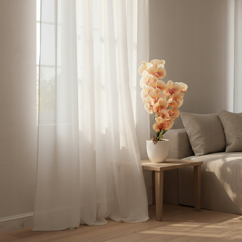 Storczyk w Doniczce Żółty 58 cm Orchidea Kwiat Sztuczny Doniczkowy Ozdobny