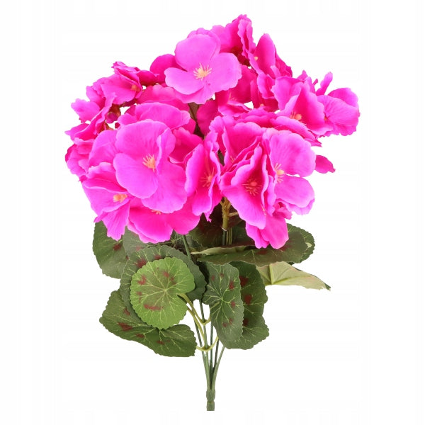 Pelargonia Sztuczna BUKIET 32 cm Realistyczna KWIAT DEKORACYJNY RÓŻOWY DUŻY