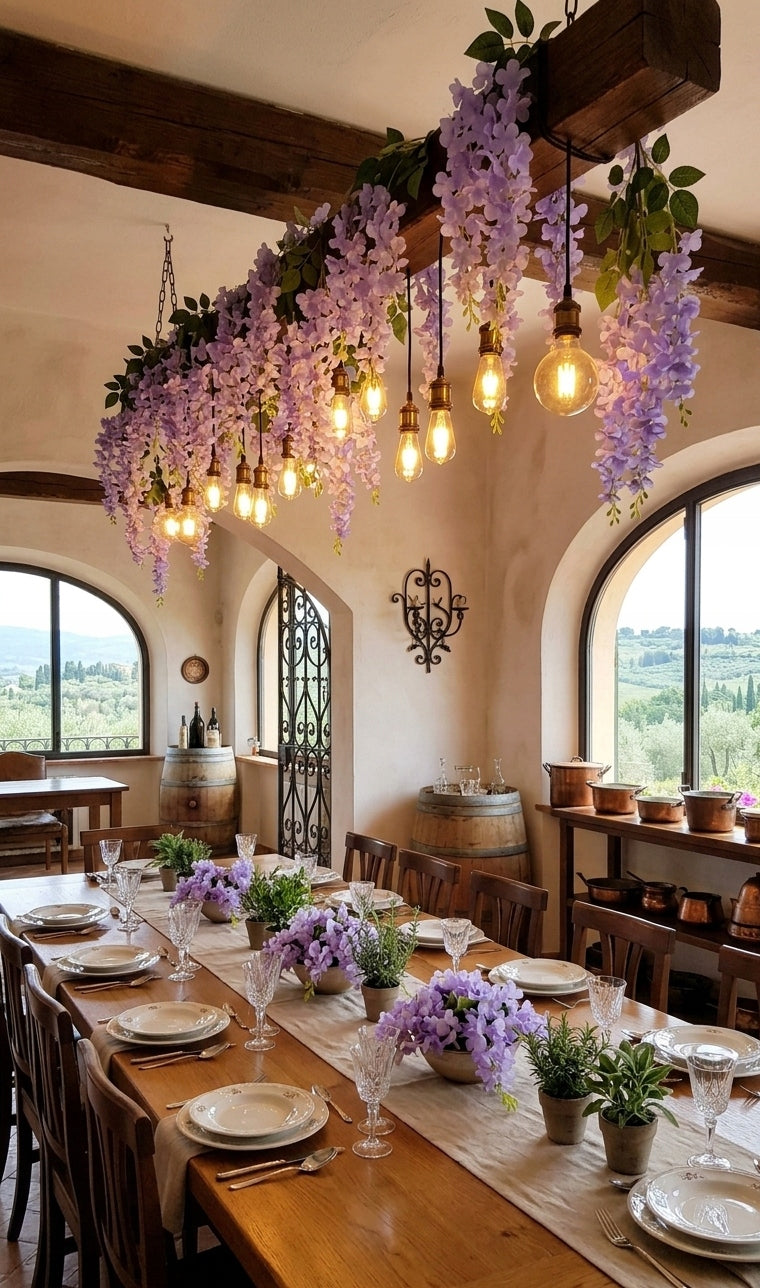 Wisteria Sztuczne Kwiaty Girlanda 65CM Kwiaty Wiszące Balkon
