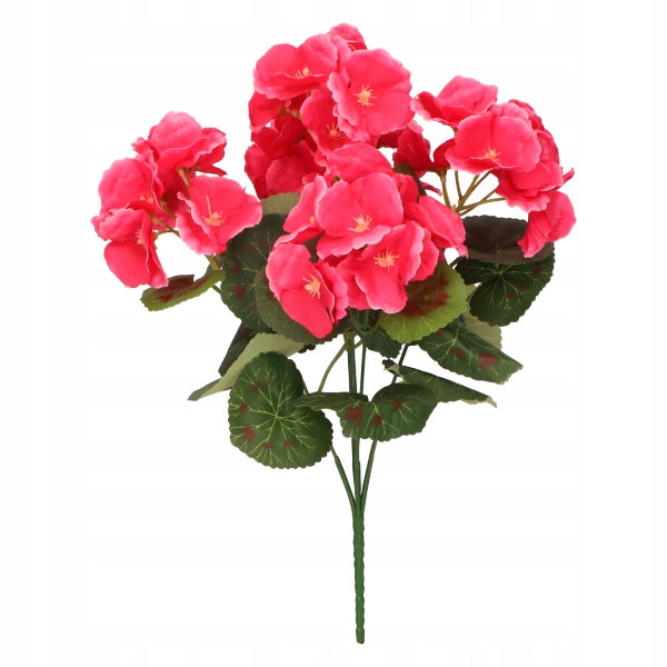 Pelargonia Sztuczna BUKIET 32 cm Realistyczna KWIAT DEKORACYJNY MALINOWY