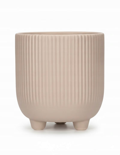 Doniczka Ecru Osłonka 15 cm z Ceramiki na Trzech Nóżkach Designerska Donica