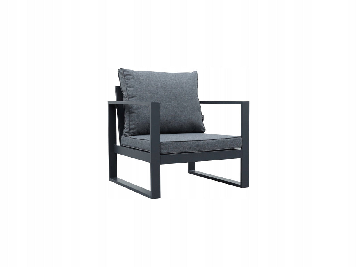 Zestaw mebli ogrodowych antracyt tarasowy 4 el. aluminiowych sofa, kanapa