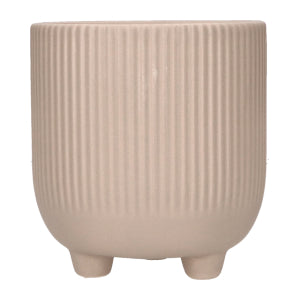 Doniczka Osłonka Kolor Szara 15cm Ceramiczna na Trzech Nóżkach Designerska Donica