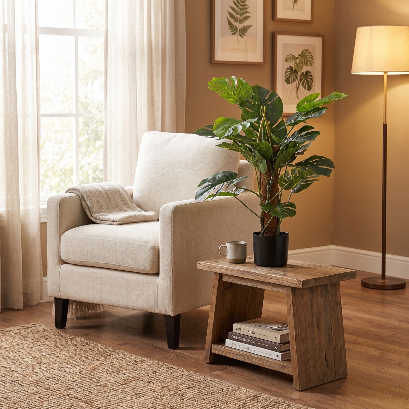 Sztuczna monstera w doniczce 70 cm zielona dekoracja do salonu i biura
