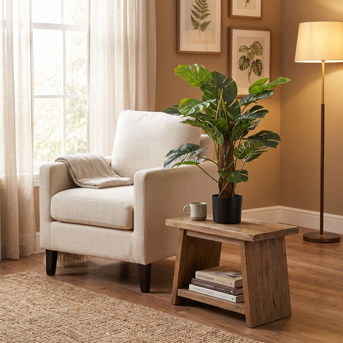 Sztuczna monstera w doniczce 70 cm zielona dekoracja do salonu i biura