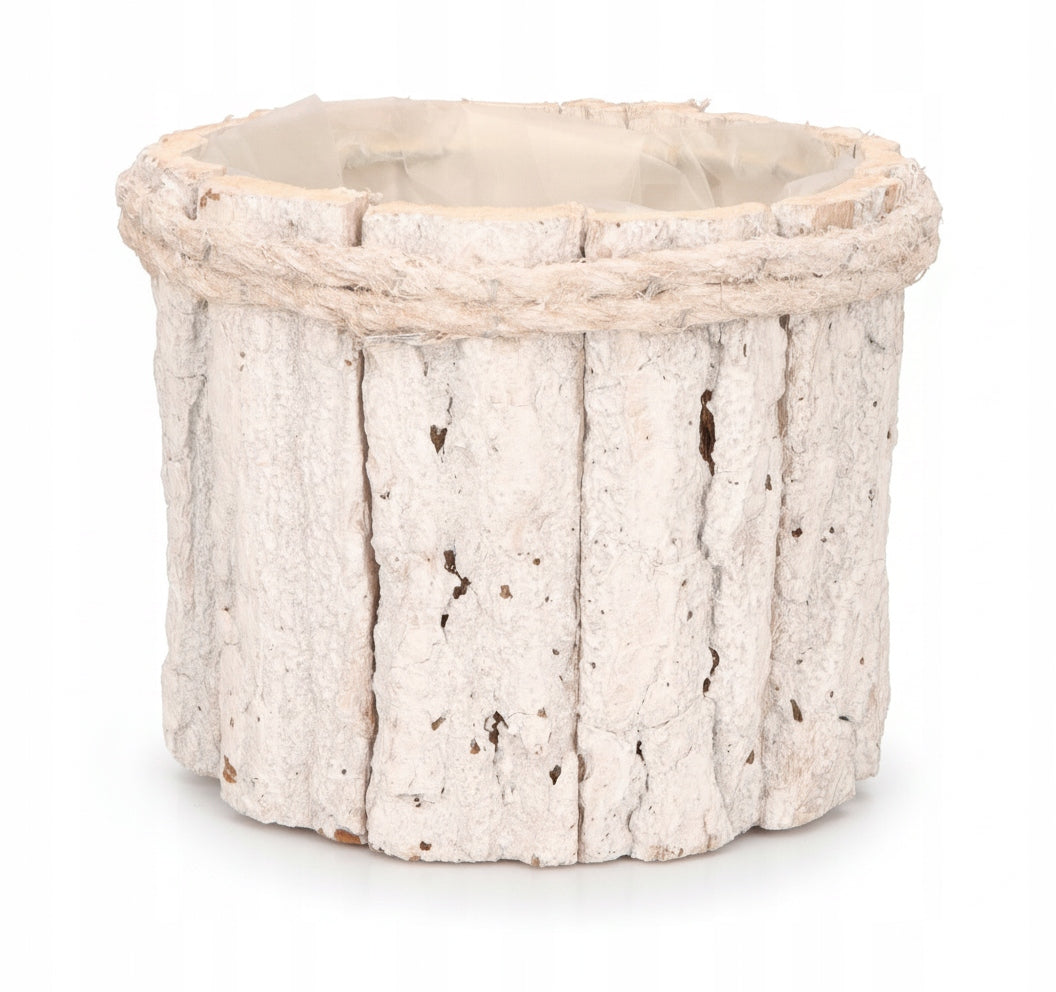Osłonka z kory 12 cm Naturalna Doniczka Boho Rustykalna Dekoracja do Roślin