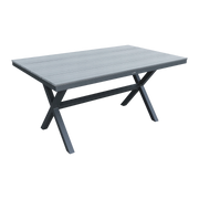 Stół ogrodowy aluminiowy antracyt 150x90x75 trwały blat kompozyt drewniany