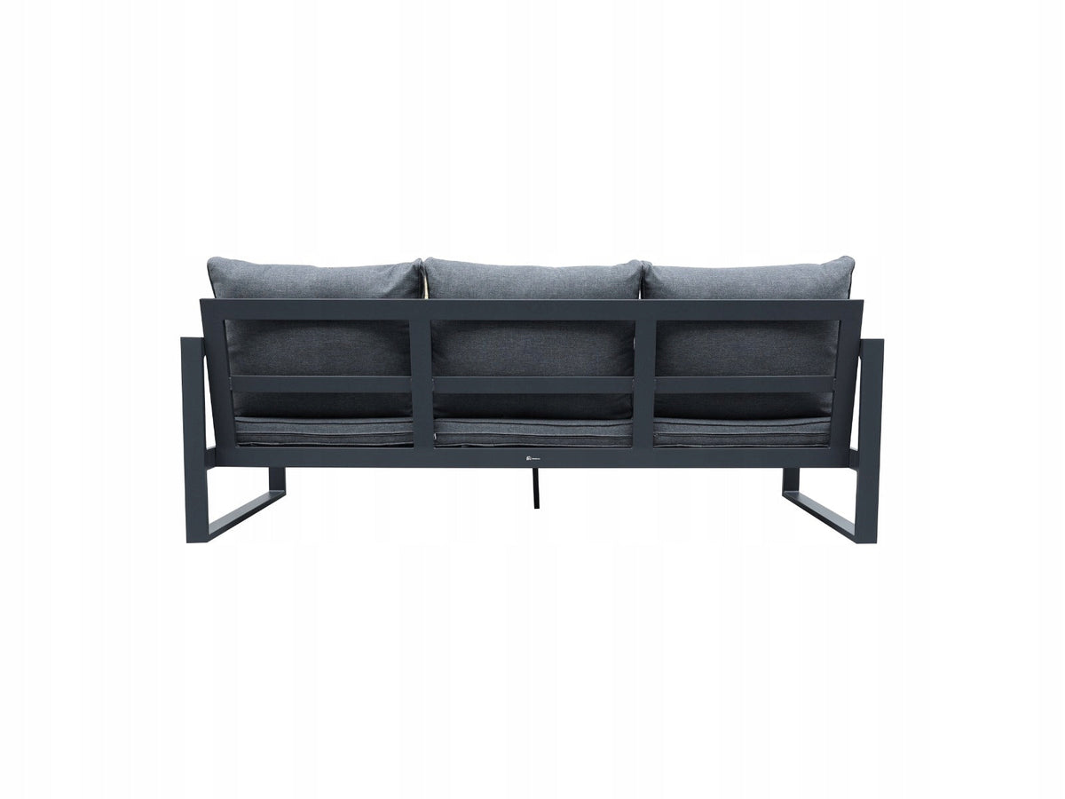 Zestaw mebli ogrodowych antracyt tarasowy 4 el. aluminiowych sofa, kanapa
