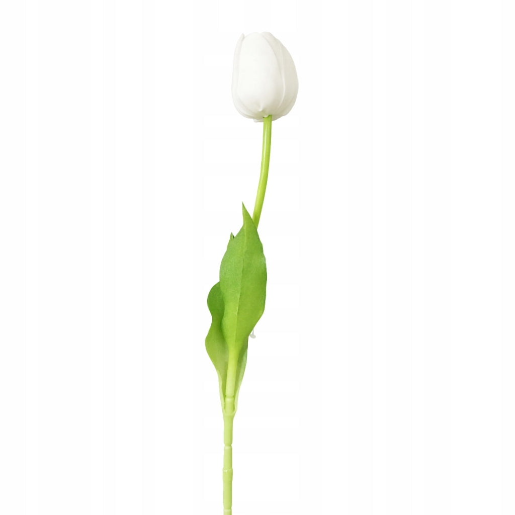 TULIPAN PIANKOWY POJEDYNCZY 42 CM WIOSENNA DEKORACJA WAZONU KOLOR BIAŁY