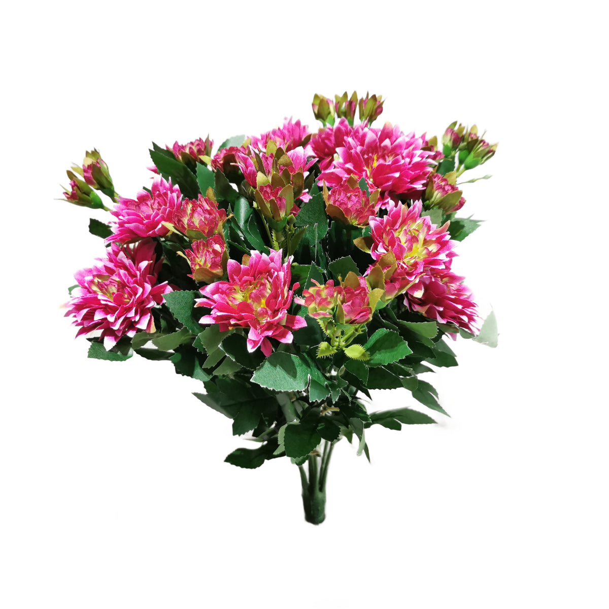 Sztuczna chryzantema ciemnoróżowa 40 cm bukiet na grób