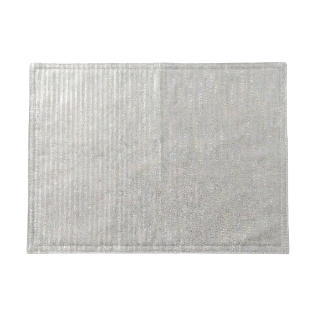 Podkładka pod talerz szara srebrna w paski stripe mata na stół 33x45 cm dekoracyjna