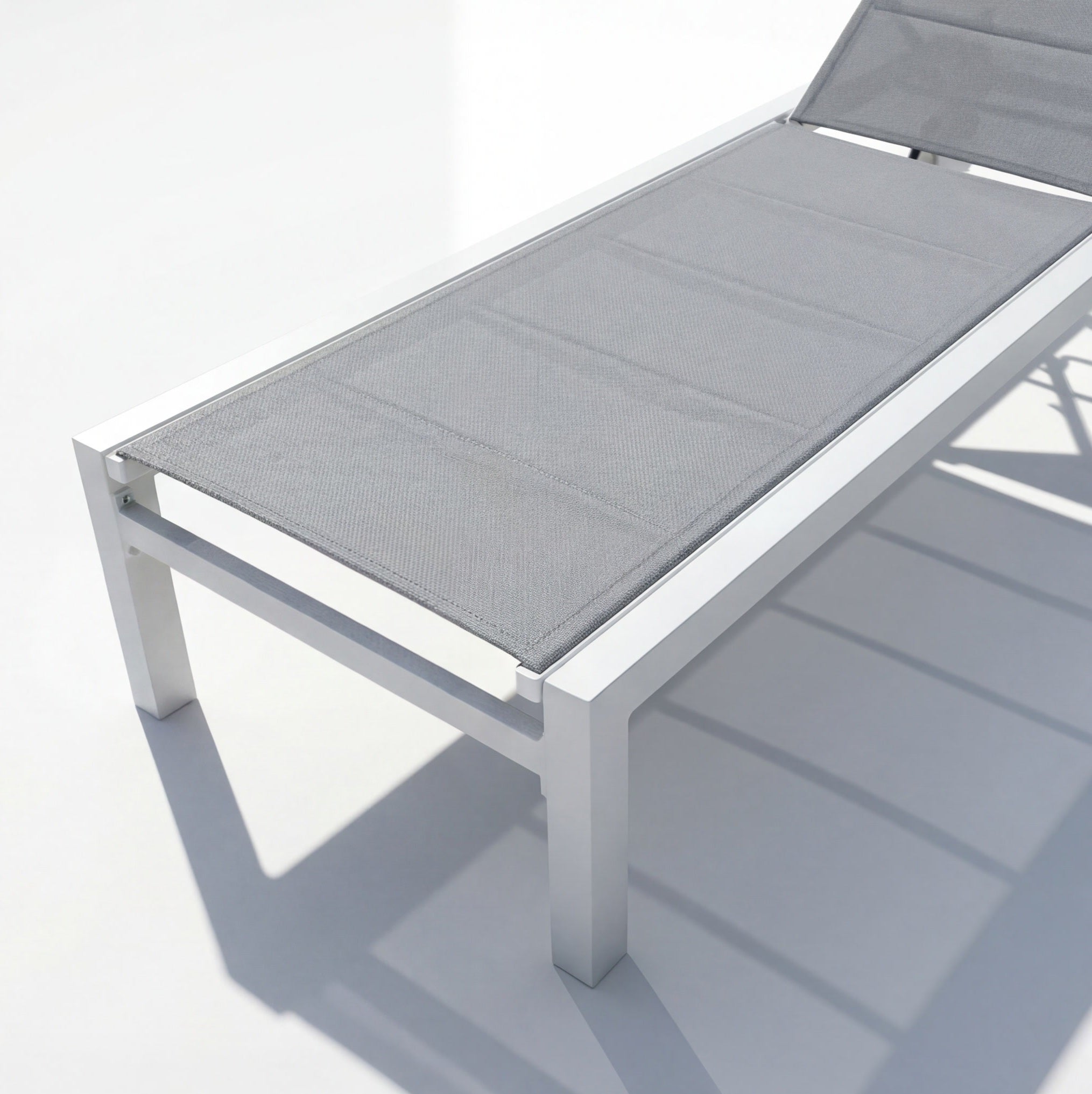 Leżak Ogrodowy Basenowy Biały Aluminium z Kółkami Leżanka  Taras 190x65x35