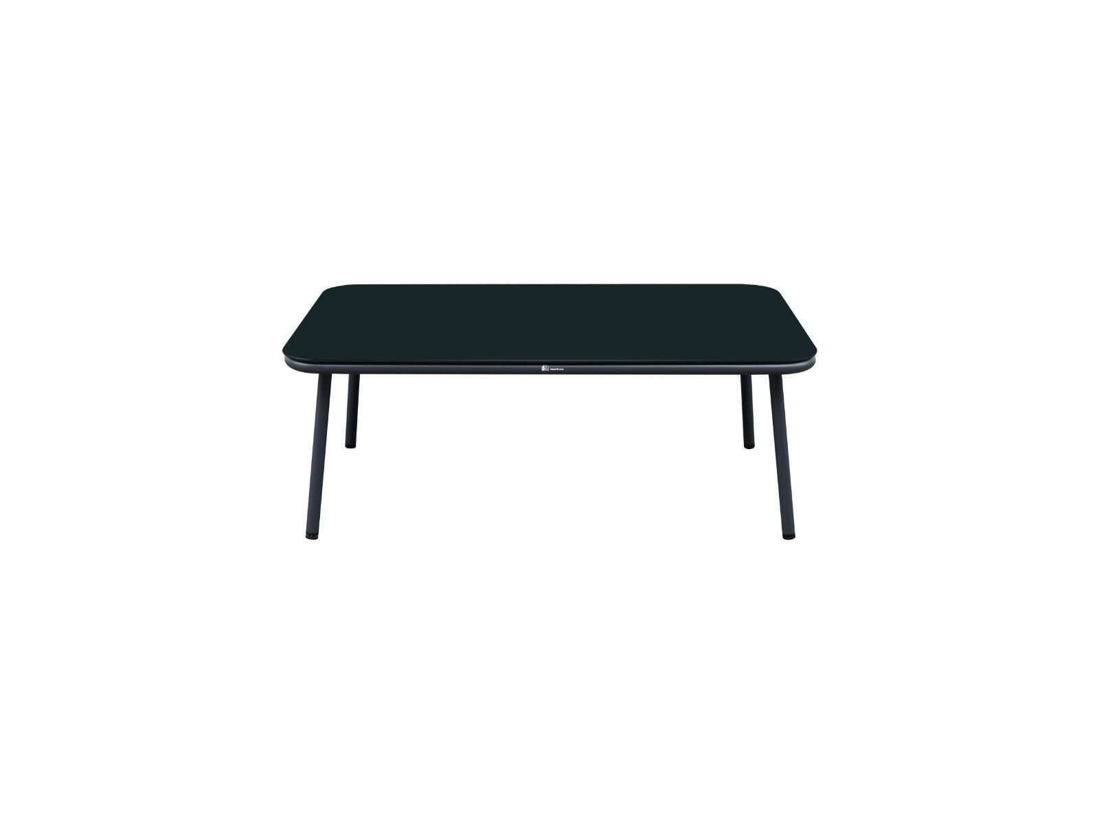 Zestaw mebli ogrodowych antracyt aluminiowa sofa 2 fotele stolik sznurowany