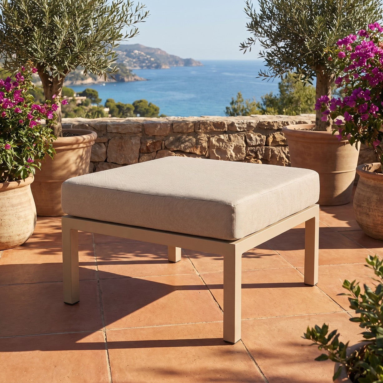 Pufa modułowa ogrodowa 70x70x44 cm siedzisko na taras i balkon premium