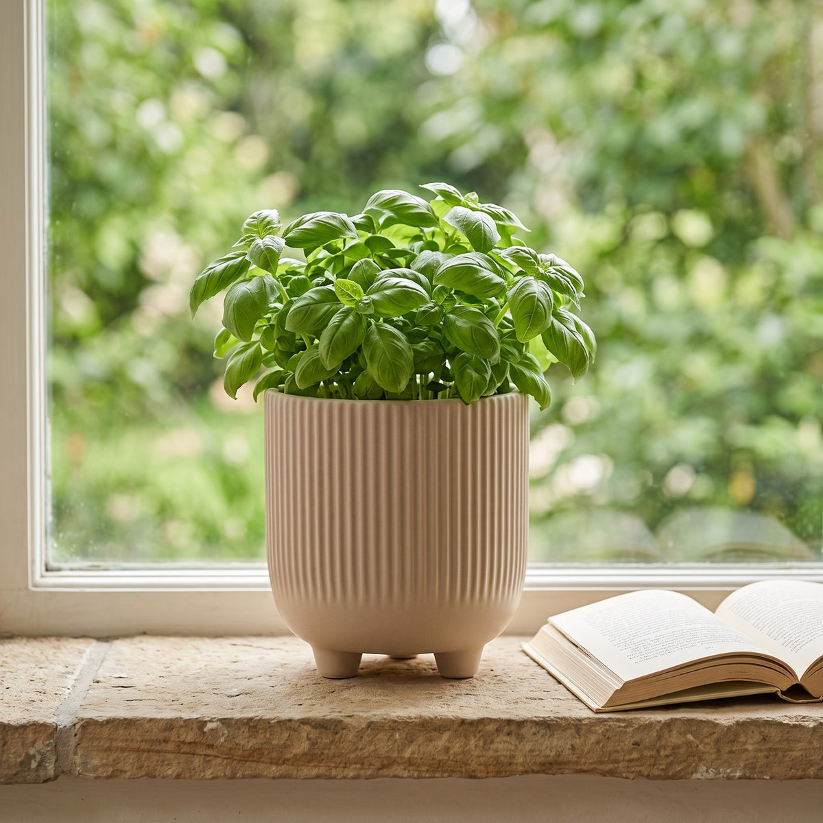 Doniczka Osłonka Kolor Szara 15cm Ceramiczna na Trzech Nóżkach Designerska Donica