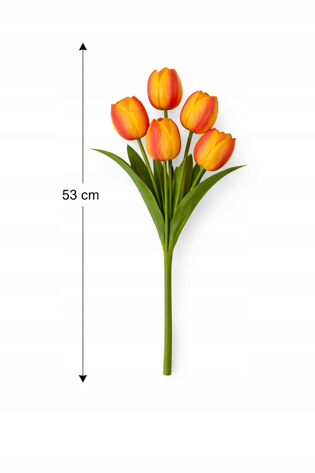TULIPAN BUKIET TULIPANÓW SZTUCZNYCH PIANKOWYCH 53CM POMARAŃCZ