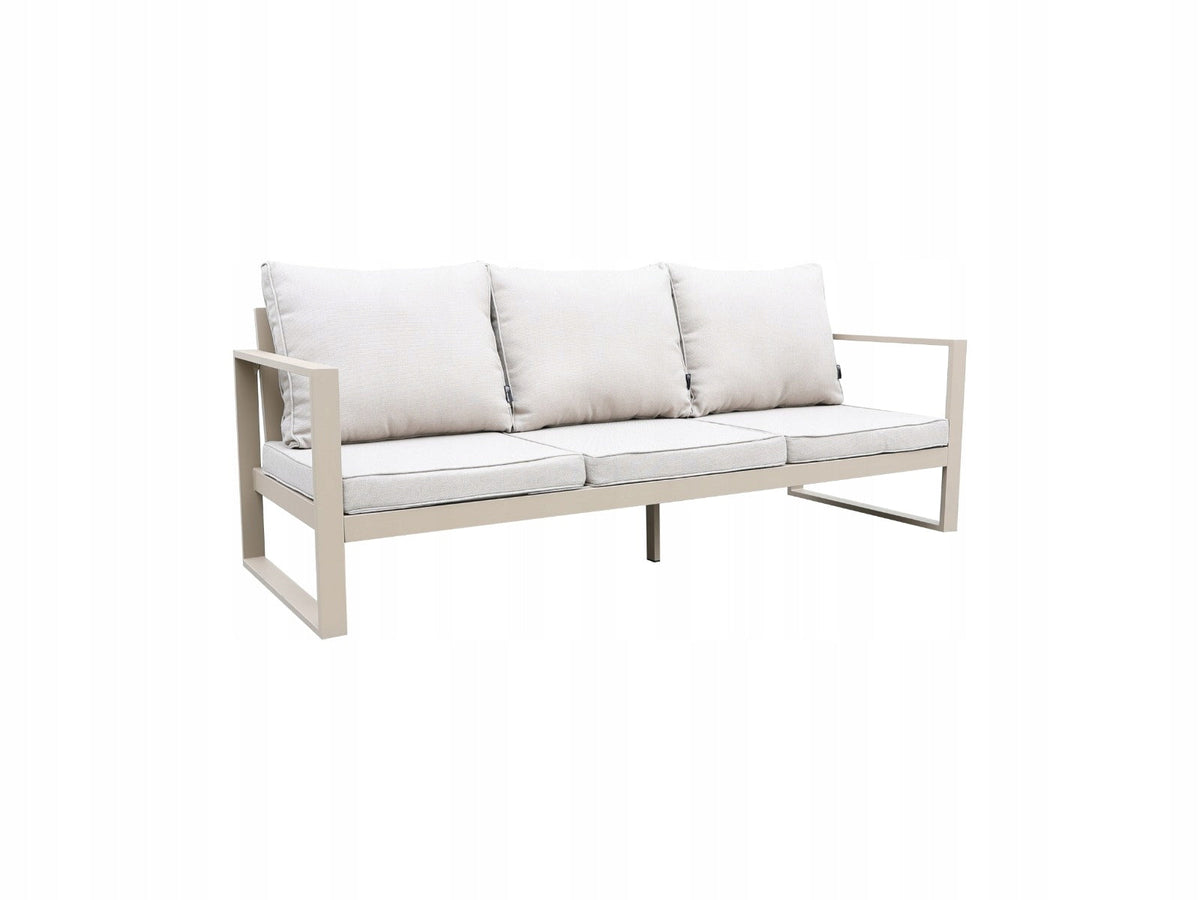 Beżowy zestaw mebli ogrodowych tarasowych 4 el. aluminiowych sofa, kanapa