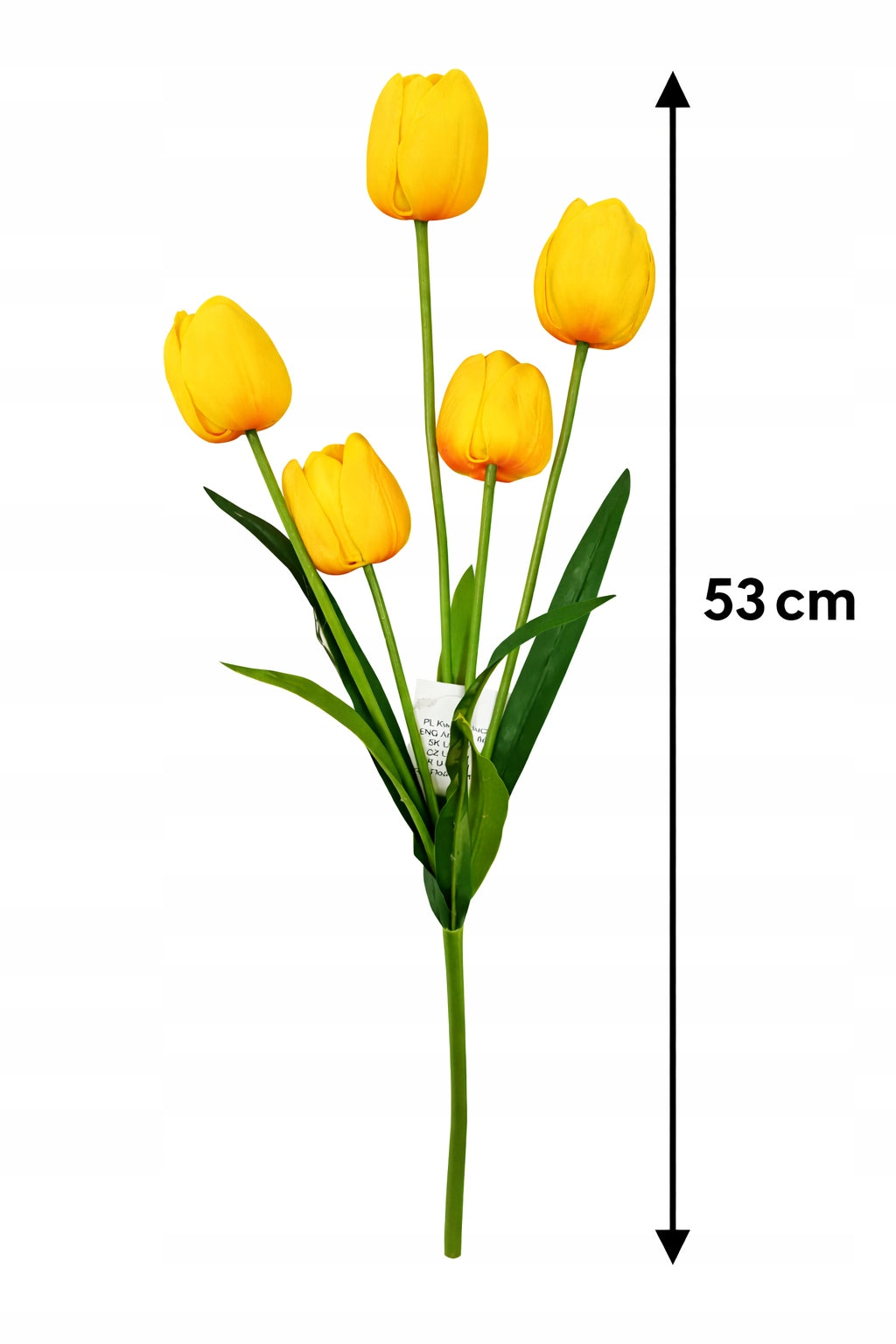 TULIPAN BUKIET TULIPANÓW SZTUCZNYCH PIANKOWYCH 53CM ŻÓŁTY Z CZERWIENIĄ