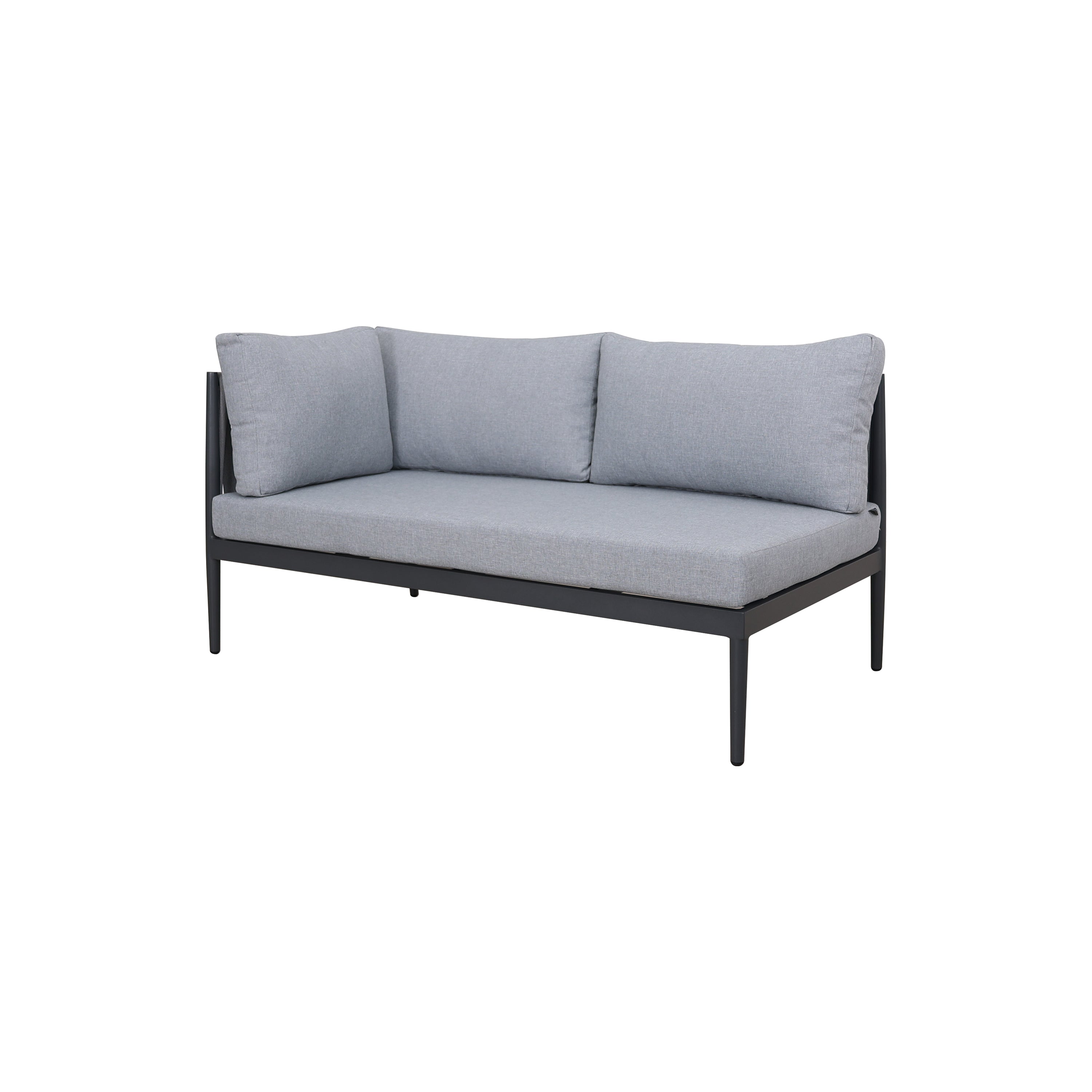Zestaw Mebli Ogrodowy Aluminium Splot Linowy Stolik Grafit Szary