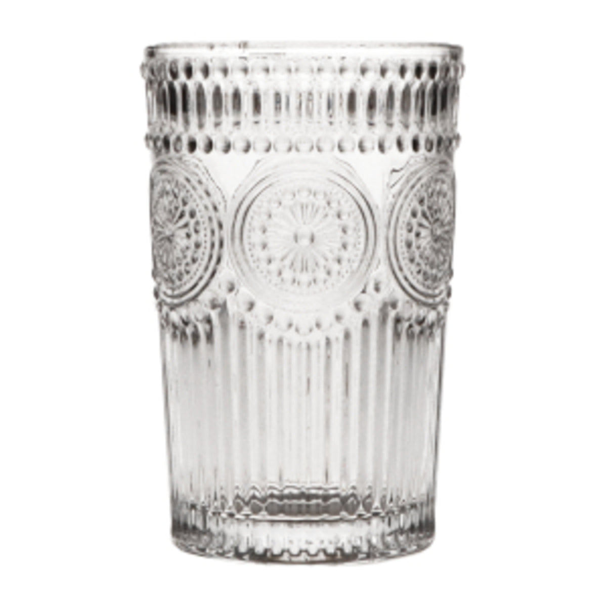 Szklanka 384 ml tłoczona przezroczysta Grube szkło vintage styl retro