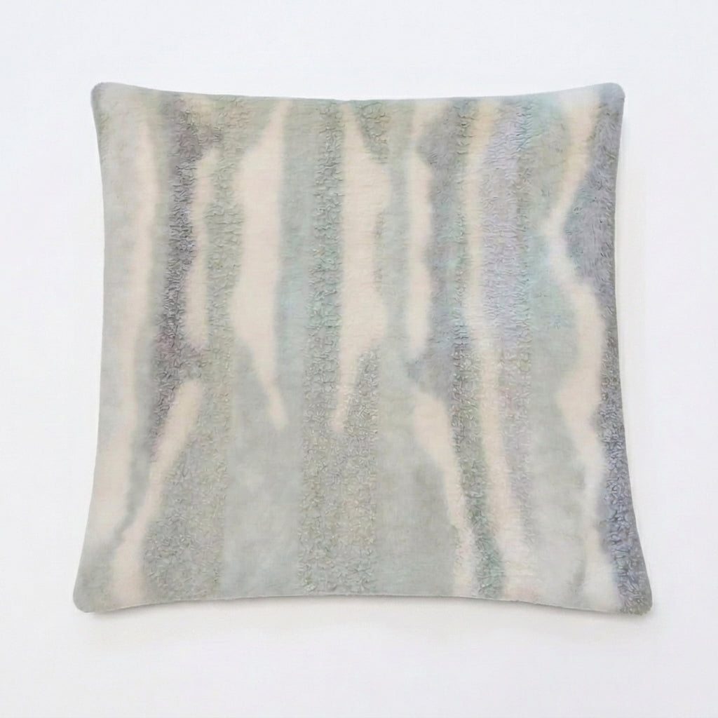Stylowa Poszewka Dekoracyjna 43x43 cm – Baranek i Plusz (Szałwiowa Zieleń / Mint / Ecru / Szary)