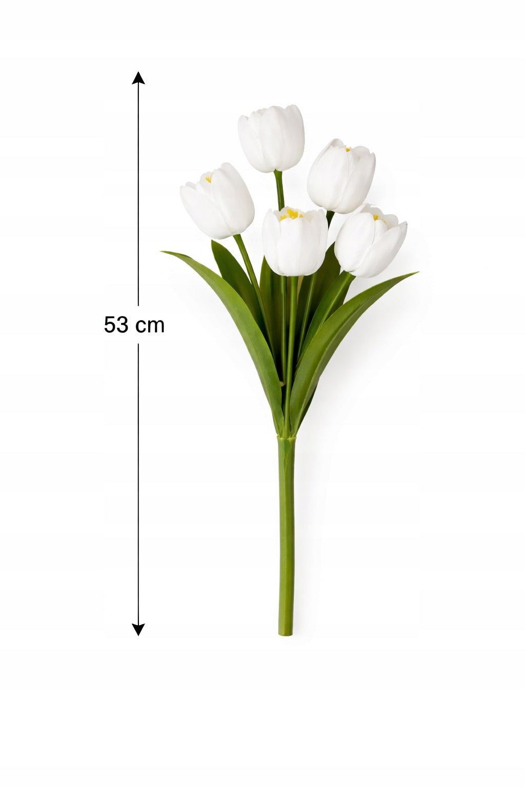 TULIPAN BUKIET TULIPANÓW SZTUCZNYCH PIANKOWYCH 53CM BIAŁE TULIPANY