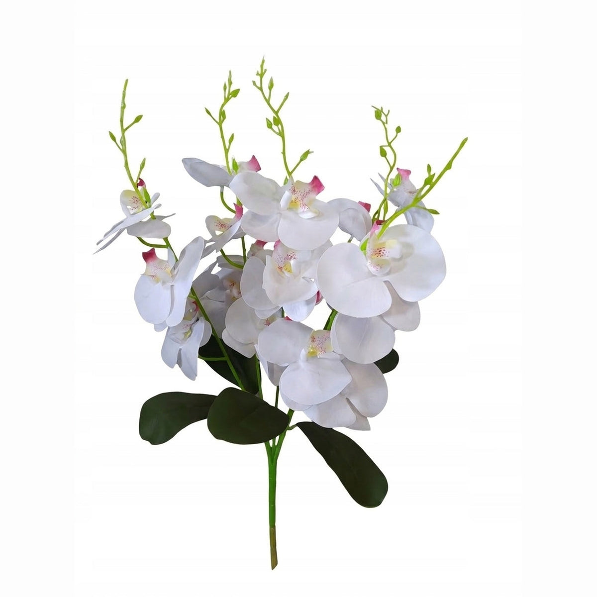 Storczyk Sztuczny Bukiet Biały Z Żółtym Środkiem 59cm Orchidea 5 Gałązek