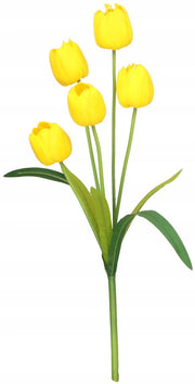 TULIPAN BUKIET TULIPANÓW SZTUCZNYCH PIANKOWYCH 53CM ŻÓŁTE TULIPANY