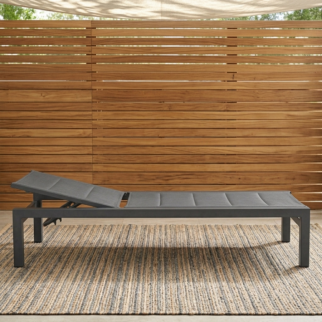 Leżak Ogrodowy Basenowy Aluminium Pianka Miękka Szybkoscnąca 190x65x30 cm Grafit
