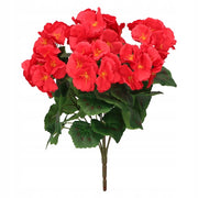Sztuczna Pelargonia Czerwona Bukiet 7 Gałązek 37 cm Dekoracja Kwiat Ozdoba