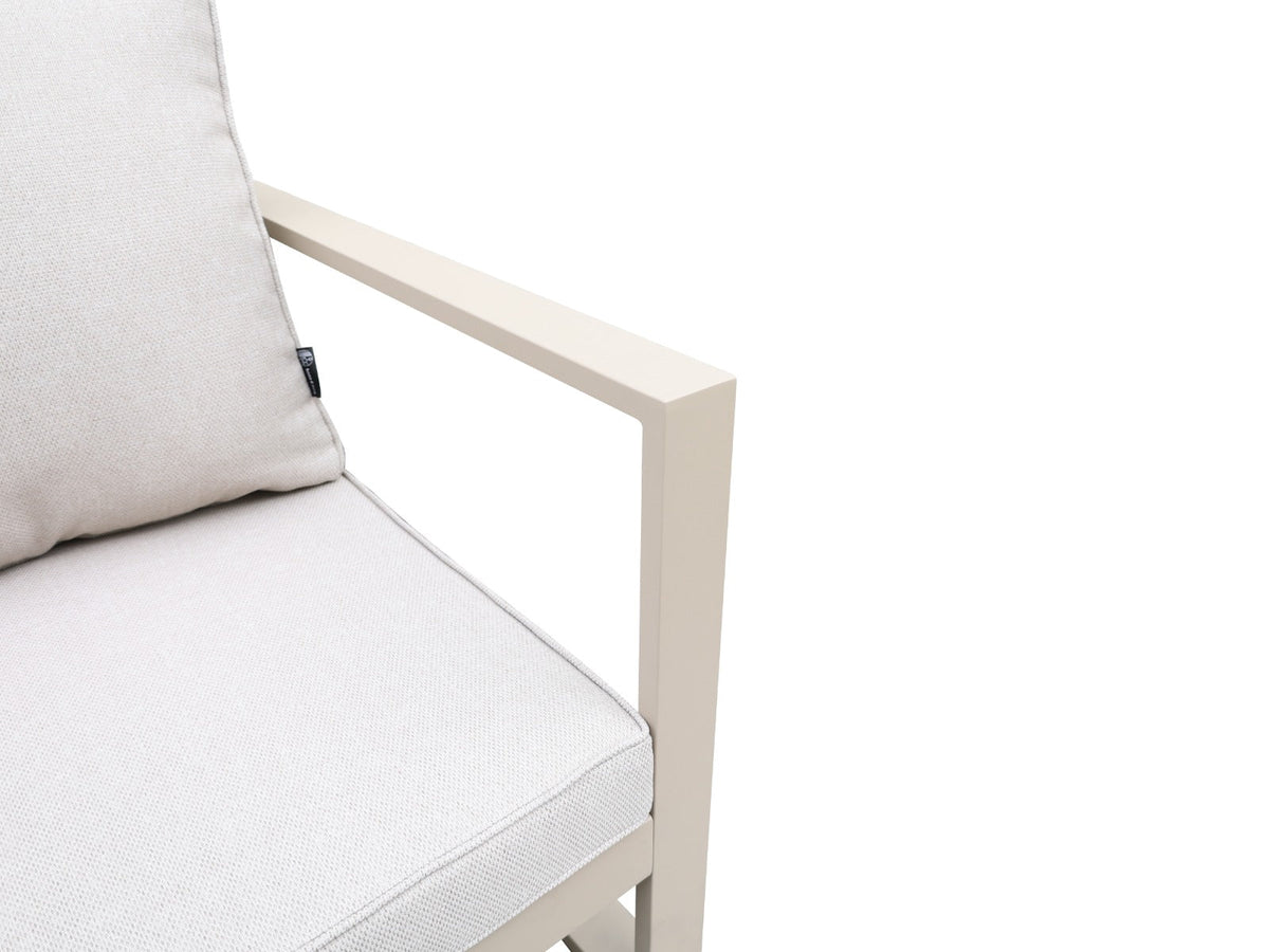 Beżowy zestaw mebli ogrodowych tarasowych 4 el. aluminiowych sofa, kanapa
