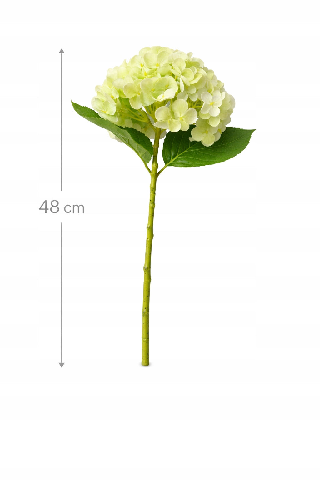KWIAT SZTUCZNY HORTENSJA 48 CM DUŻY JASNY ZIELONY KWIAT REALISTYCZNY WYGLĄD