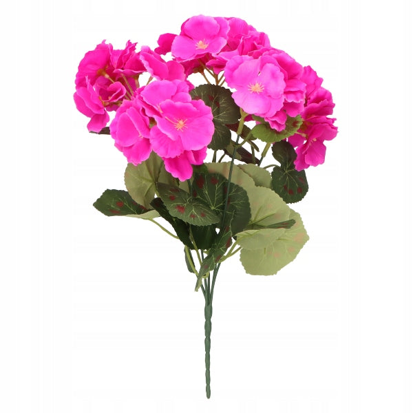 Pelargonia Sztuczna BUKIET 32 cm Realistyczna KWIAT DEKORACYJNY RÓŻOWY DUŻY