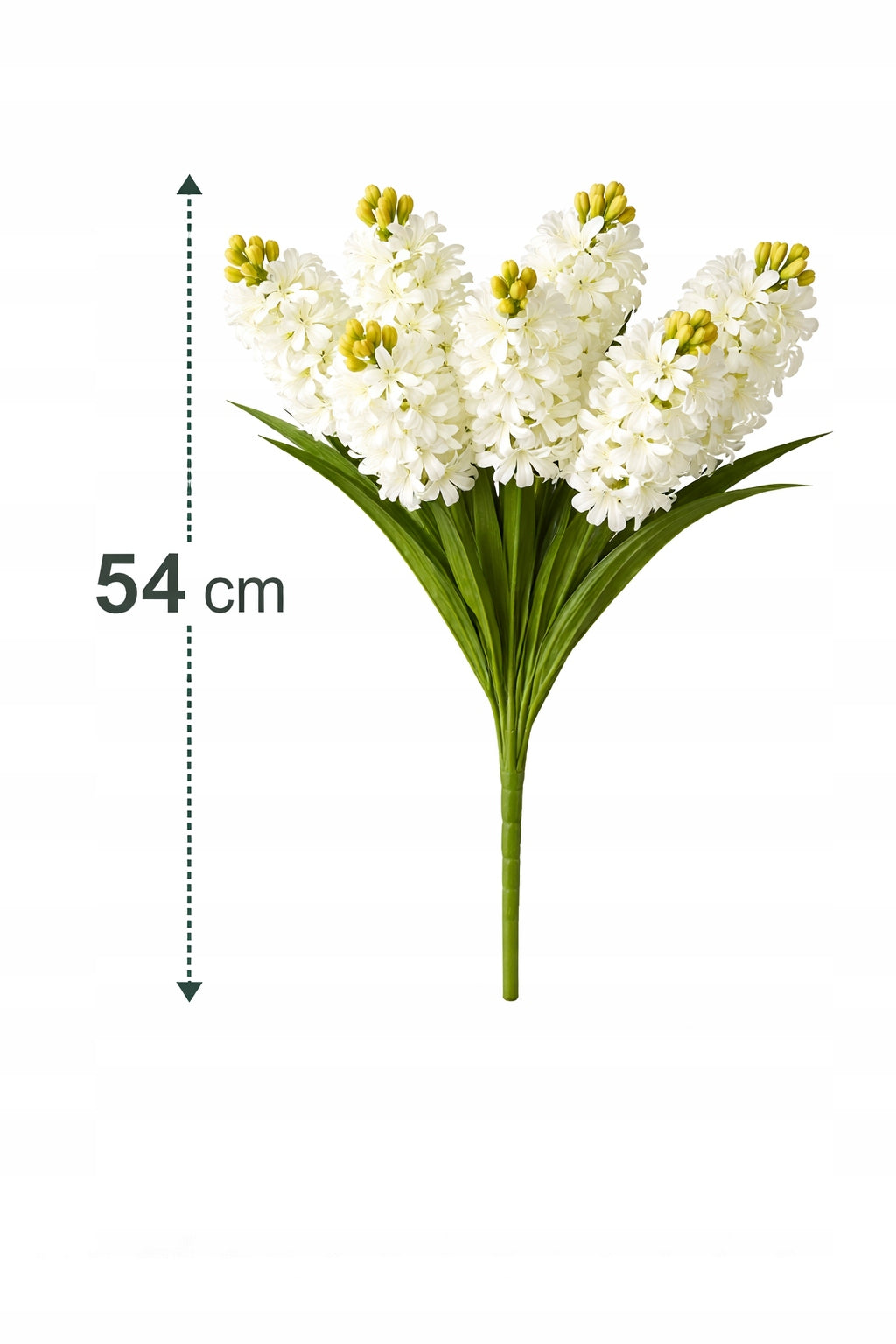 KWIAT SZTUCZNY HIACYNT BUKIET 57CM 7 DUŻYCH GŁÓWEK KOLOR KREMOWY