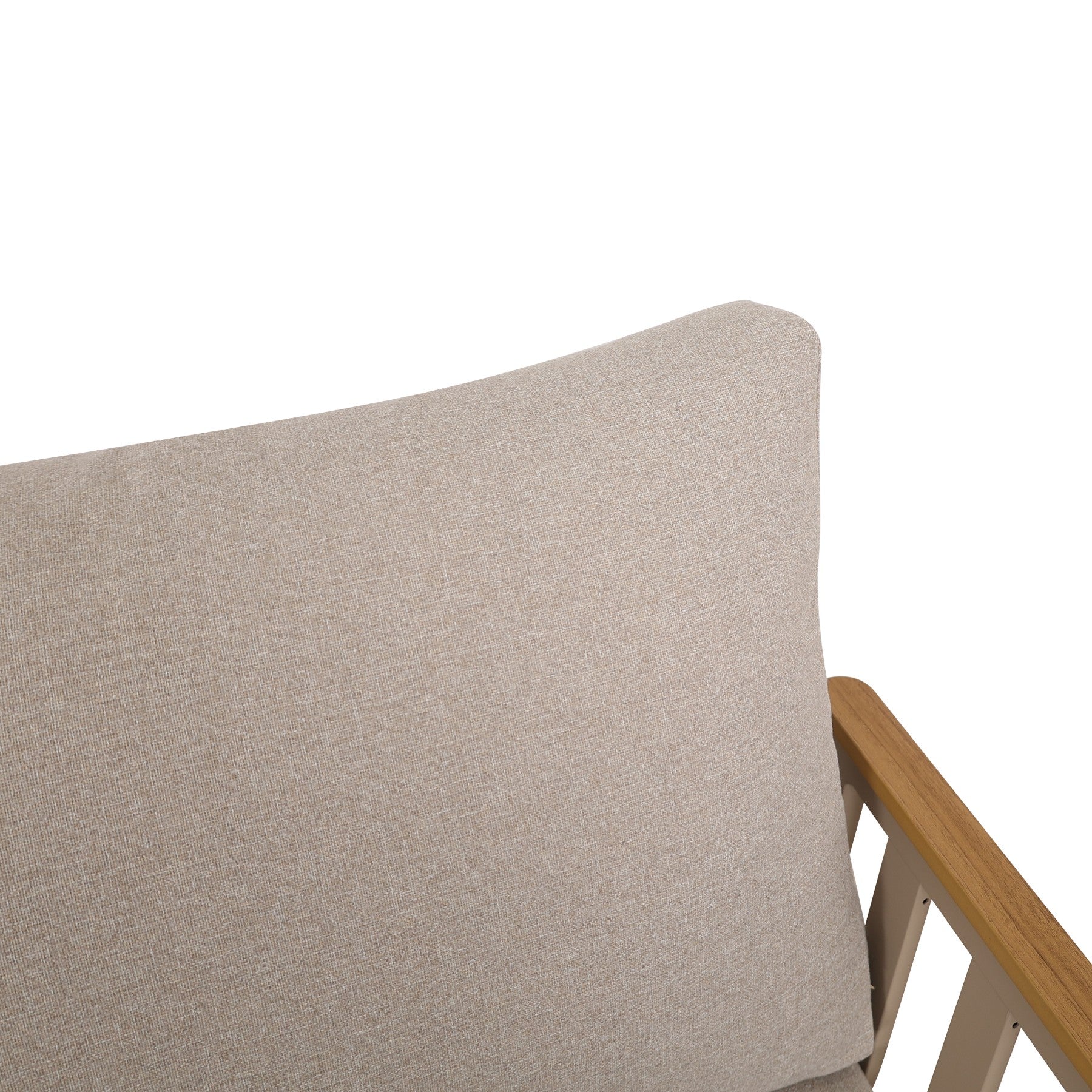 Zestaw Mebli Ogrodowych Sofa Stolik Fotel x2 Beżowy Drewnopodobny