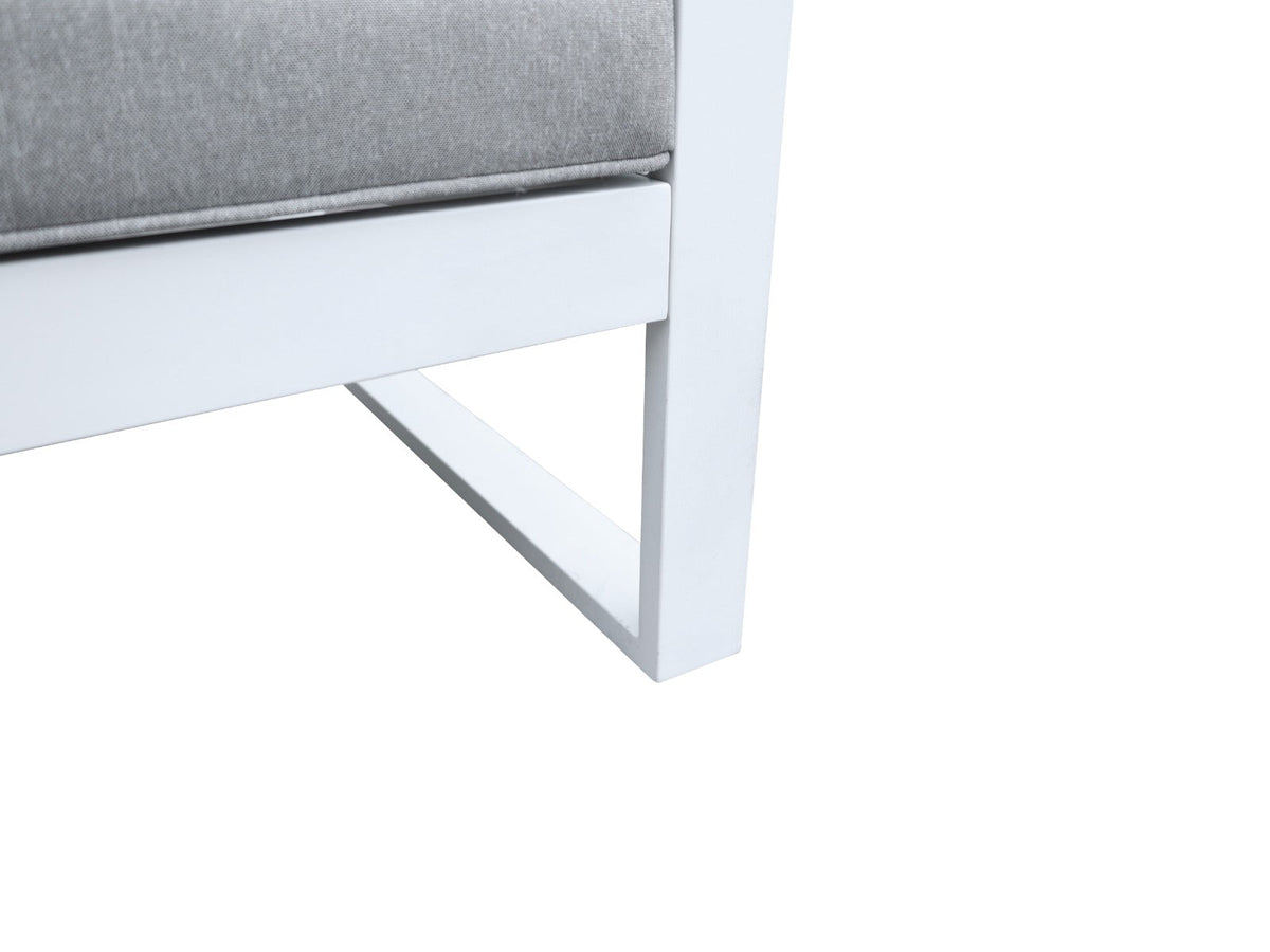 Zestaw mebli ogrodowych biały tarasowy 4 el. aluminiowych sofa, kanapa stół