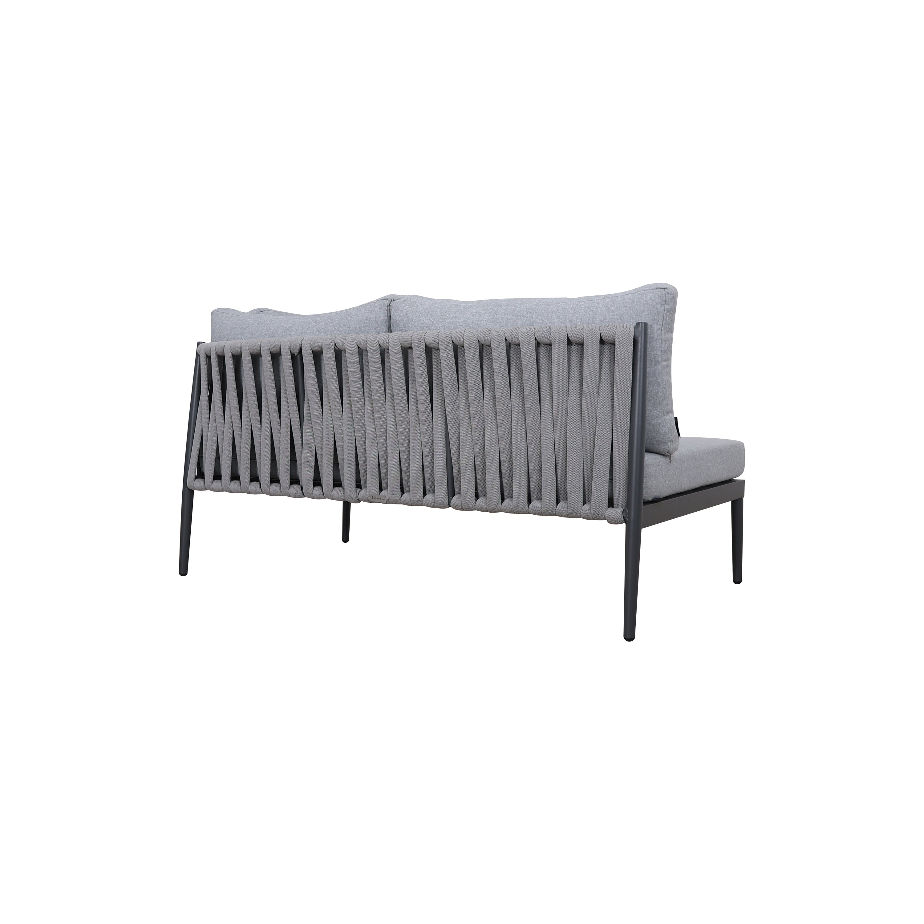 Zestaw Mebli Ogrodowy Aluminium Splot Linowy Stolik Grafit Szary