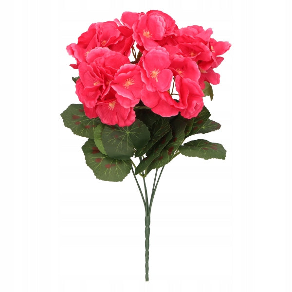 Pelargonia Sztuczna BUKIET 32 cm Realistyczna KWIAT DEKORACYJNY MALINOWY