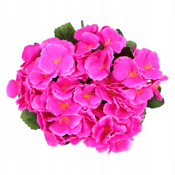 Sztuczna Pelargonia Różowa Bukiet 7 Gałązek 37 cm Realistyczna Ozdoba Kwiat
