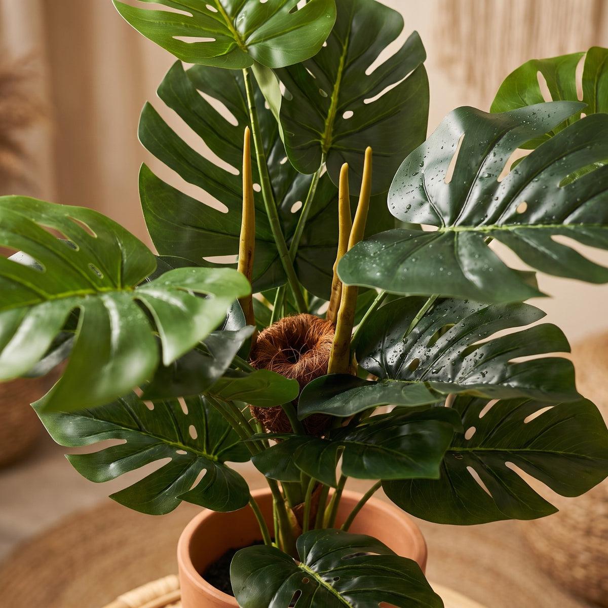 Sztuczna monstera w doniczce 70 cm zielona dekoracja do salonu i biura