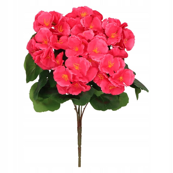 Sztuczna Pelargonia Malinowa Bukiet 7 Gałązek 37 cm Realistyczna Ozdoba