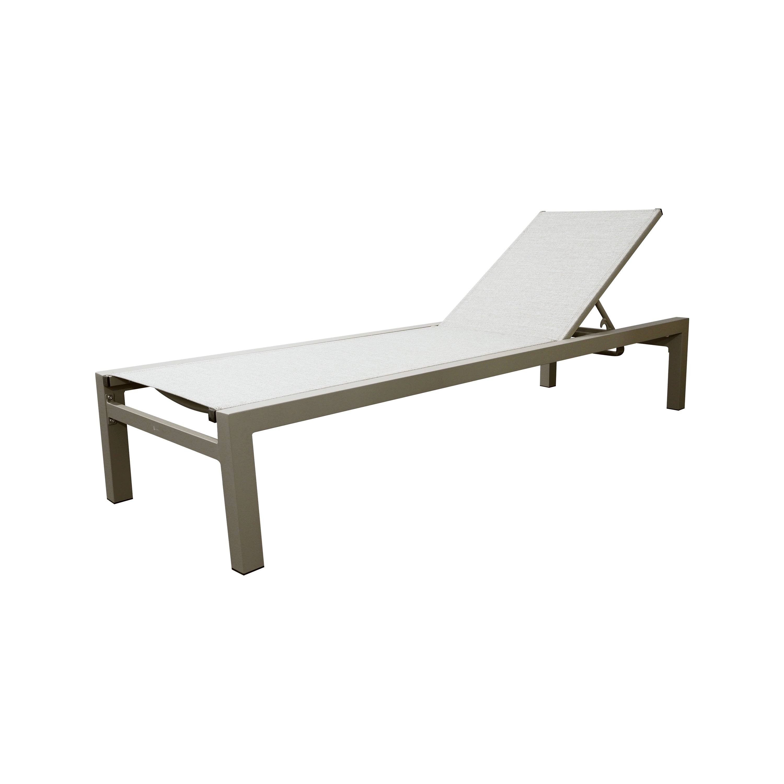 Leżak Ogrodowy Basenowy Aluminium Beżowy na Taras 190x65x30 cm