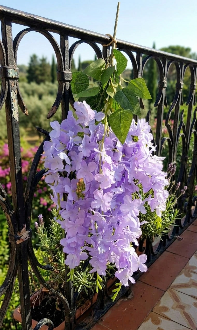 Wisteria Sztuczne Kwiaty Girlanda 65CM Kwiaty Wiszące Balkon Taras